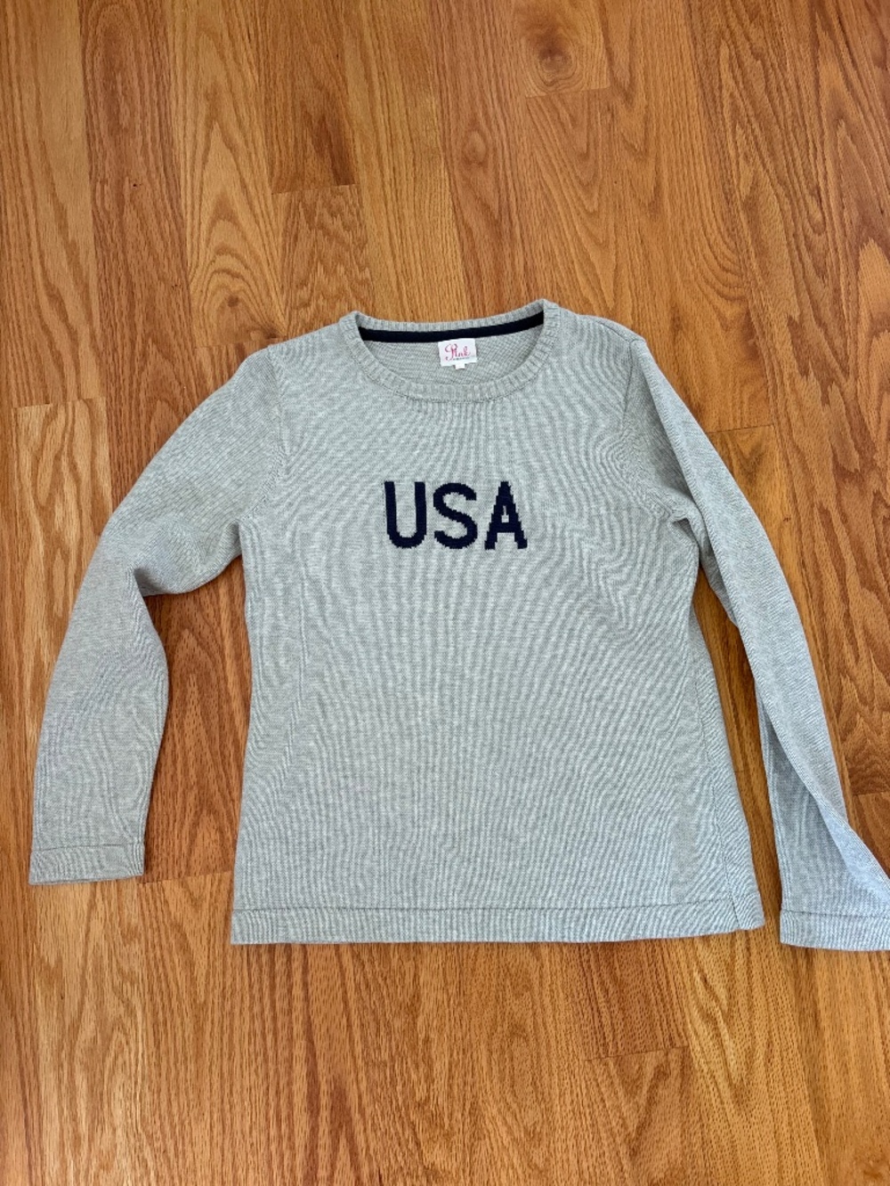 Pink Pineapple grey/navy USA sweater